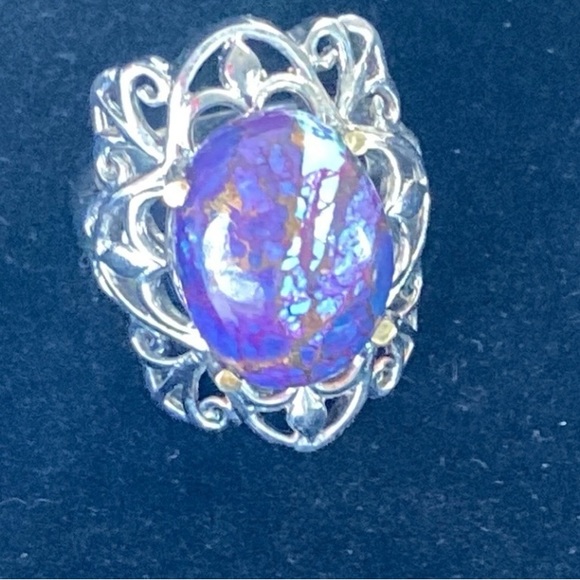 Karis Purple turquoise, open filigree ring - Picture 6 of 6